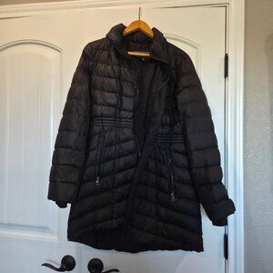 Woman's Lands'; End Black Winter Jacket, Puffer Style, Size M